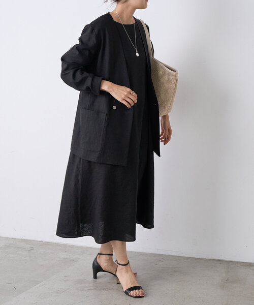 BEARDSLEY 「BEARDSLEY」 7分袖ワンピース 1 ブラック BEARDSLEY 「BEARDSLEY」 7分袖ワンピース 1 ブラック