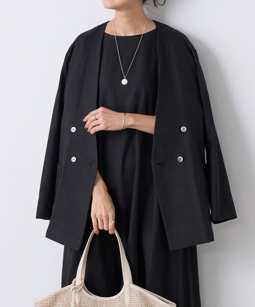 BEARDSLEY 「BEARDSLEY」 7分袖ワンピース 1 ブラック BEARDSLEY 「BEARDSLEY」 7分袖ワンピース 1 ブラック