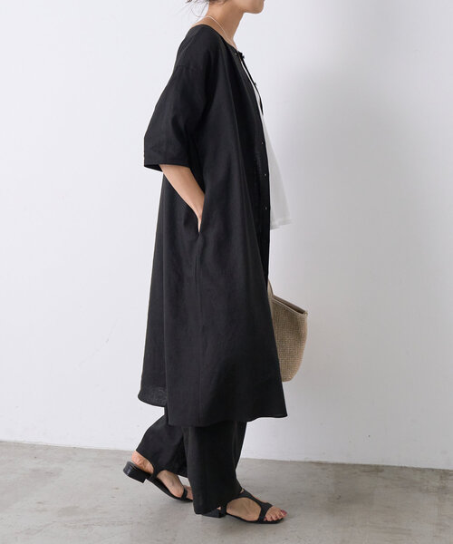 BEARDSLEY 「BEARDSLEY」 7分袖ワンピース 1 ブラック BEARDSLEY 「BEARDSLEY」 7分袖ワンピース 1 ブラック