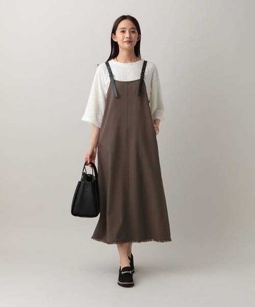 新品未使用 MARK&LONA カラフルストレッチワンピース 組曲｜【WEB限定】サッカーストレッチ バンドカラーワンピース
