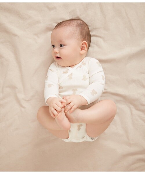 PETIT BATEAU（プチバトー） ベビー肌着 長袖あわせボディ3枚組