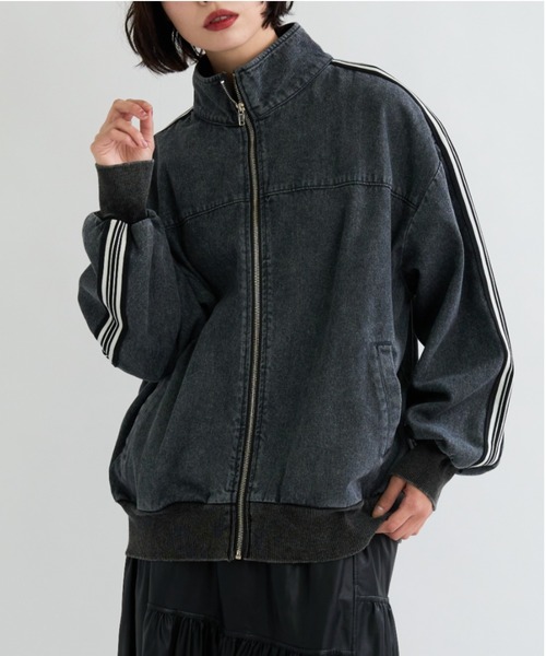 A.D.C.L. ブルゾン アウター 袖ラインアクセント！スポーティデニム
