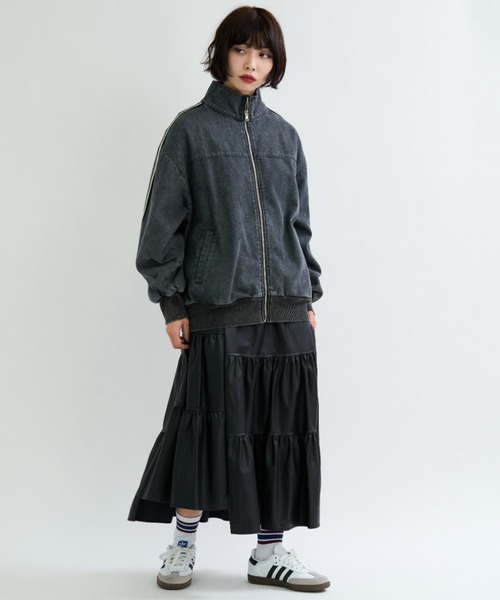 A.D.C.L. デニムジャケット gジャン トラックライン付き オーバー