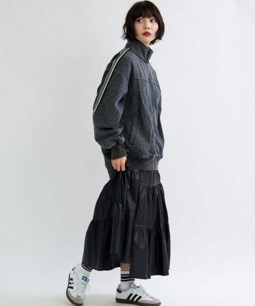 A.D.C.L. デニムジャケット gジャン トラックライン付き オーバー