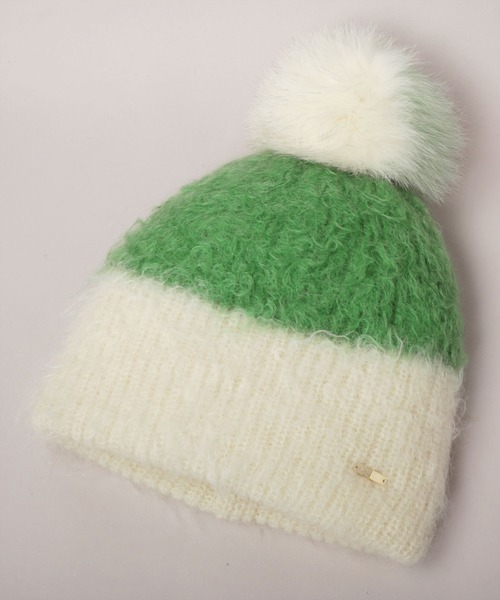 CA4LA ☆新品タグ付きグリーンポンポン付きニットキャップ CA4LA（カシラ） ニット帽 ニットキャップ BAA レディース : ZOZOTOWN