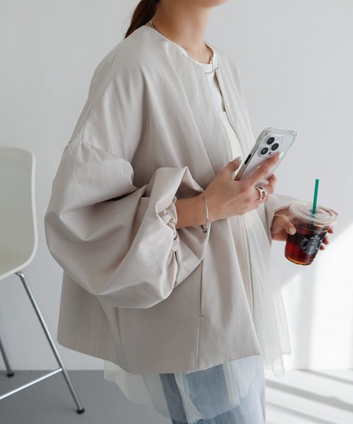 「andme」 「alma design」ジップアップブルゾン M ブラック レディース_画像5