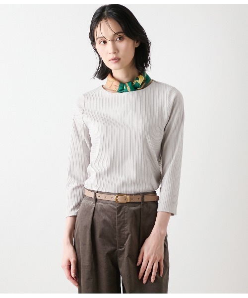 NEWYORKER（ニューヨーカー） tシャツ リブストレッチ クルーネック7分