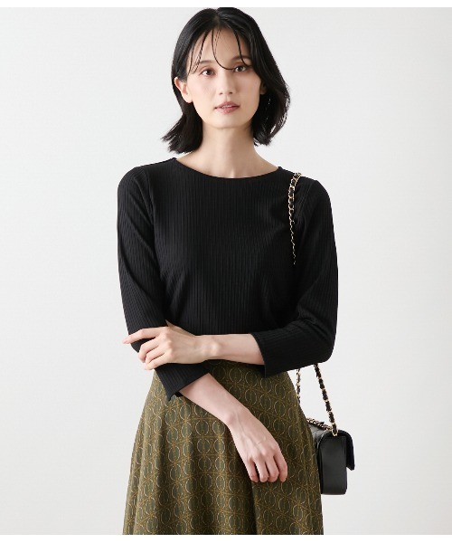 NEWYORKER（ニューヨーカー） tシャツ リブストレッチ クルーネック7分