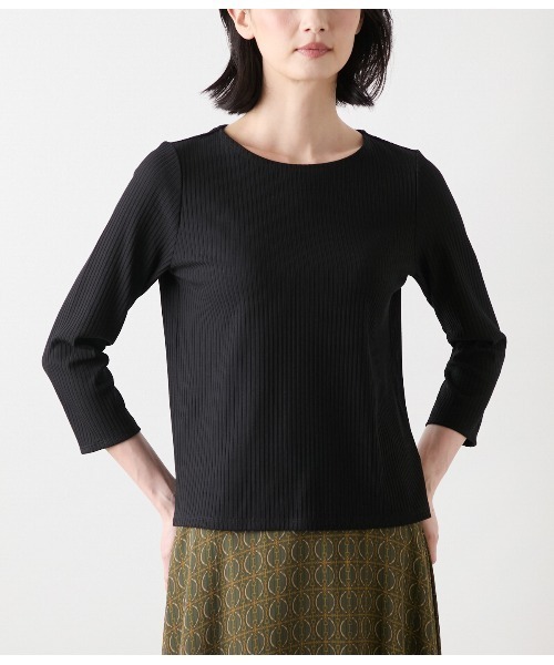 NEWYORKER（ニューヨーカー） tシャツ リブストレッチ クルーネック7分 