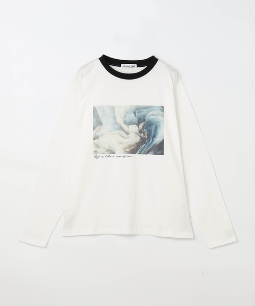 figueroua ロンt フォトプリント ホワイト tシャツ フォトプリントロングTシャツ レディース : ZOZOTOWN Yahoo!店