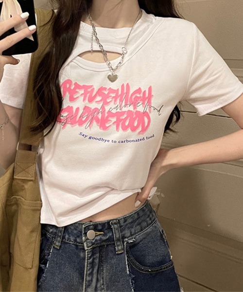「HALEY PESCA」 半袖カットソー LARGE ホワイト レディース_画像4