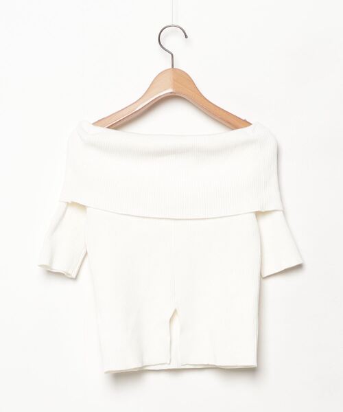 「POLO BCS」 半袖ニット FREE ホワイト レディース_画像2