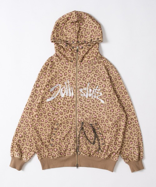 dollslutz パーカー 「dollslutz」silver metallic over zip hoodie 