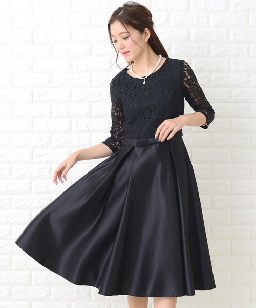 「Lace Ladies」 半袖ワンピース S ネイビー レディース_画像5