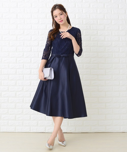 「Lace Ladies」 半袖ワンピース S ネイビー レディース_画像9