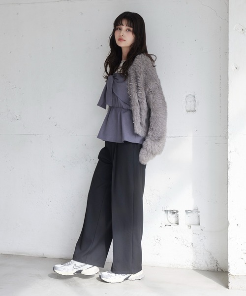 VIS（ビス） パンツ Hot Beautyベルテッドスリムストレートパンツ