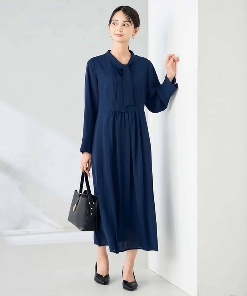 a.v.v（アー・ヴェ・ヴェ） ワンピース 「洗える/WEB限定」ボウタイ