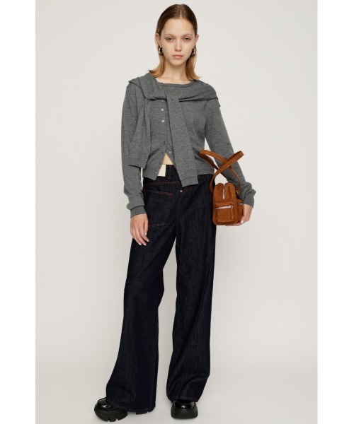 ニット/セーター MINI KNIT DOCKING SHIRT SLY（スライ） ニット セーター SLEEVE DOCKING KNIT TOPS スリーブ