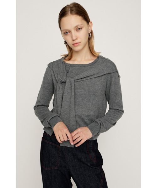 ニット/セーター MINI KNIT DOCKING SHIRT SLY（スライ） ニット セーター SLEEVE DOCKING KNIT TOPS スリーブ