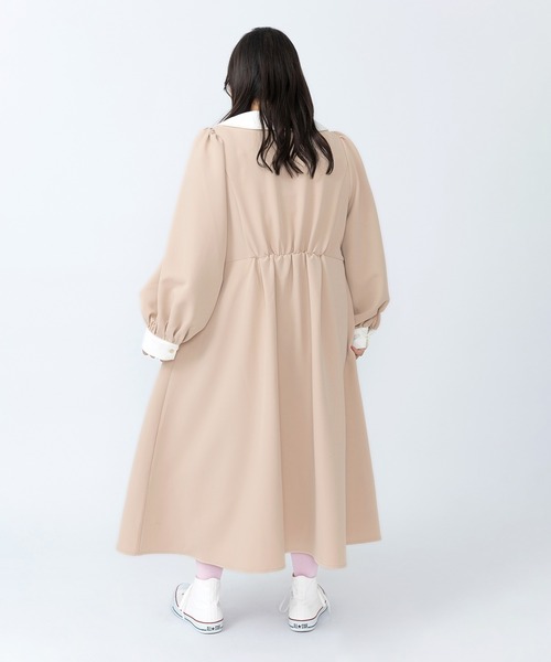 【新品未使用タグ✨】チュールパフスリーブワンピース ベージュ PUNYUS（プニュズ） ワンピース 長袖パフスリーブワンピース