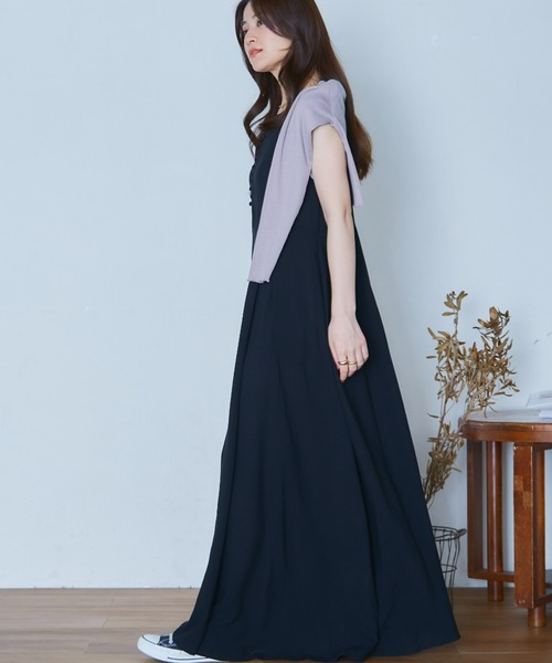 「ECRIRE」 ノースリーブワンピース L ネイビー レディース_画像7