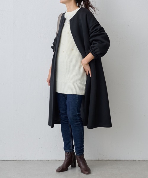 BEARDSLEY（ビアズリー） ノーカラーコート FREE ブラック レディース