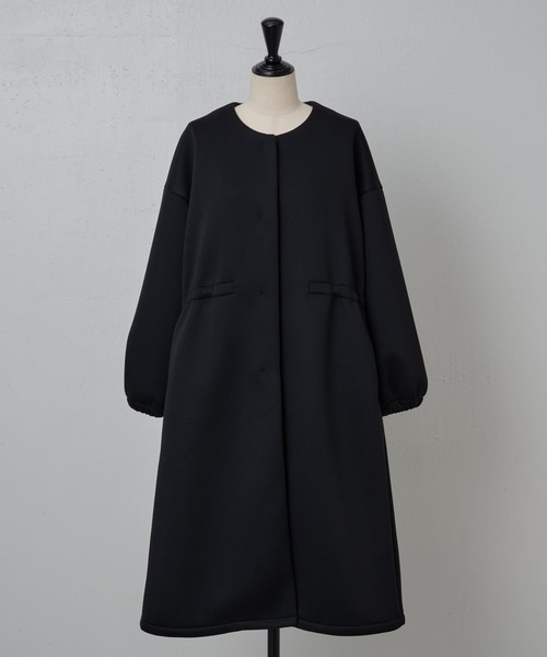 本日最終　新品　定価約　6万円ビアズリー コート　黒 BEARDSLEY（ビアズリー） ノーカラーコート FREE ブラック レディース