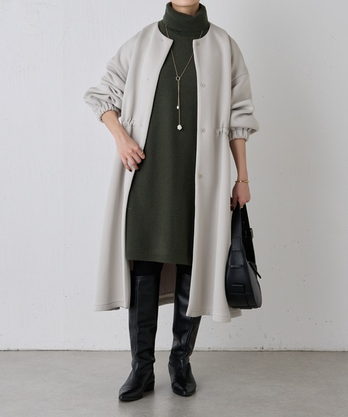 BEARDSLEY（ビアズリー） ノーカラーコート FREE ブラック レディース