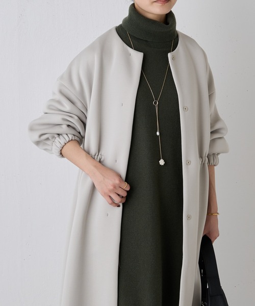 BEARDSLEY ノーカラー刺繍コート BEARDSLEY ノーカラー刺繍コート