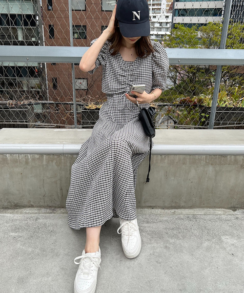 「one after another NICE CLAUP」 コンビワンピース FREE ブラック レディース_画像3