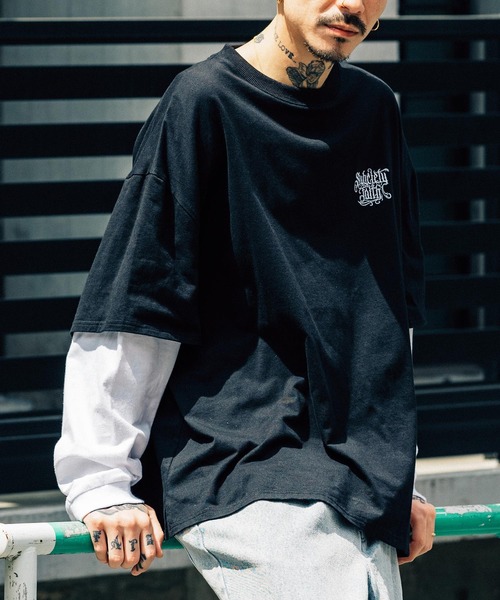 「Subciety」 長袖Tシャツ LARGE ホワイト×ブラック メンズ_画像3