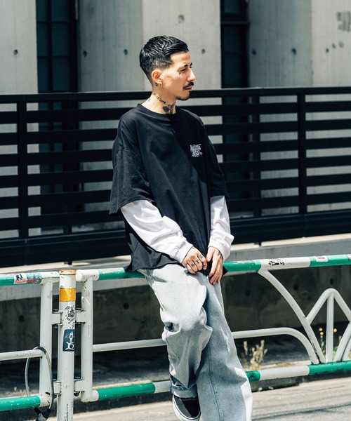 「Subciety」 長袖Tシャツ LARGE ホワイト×ブラック メンズ_画像4