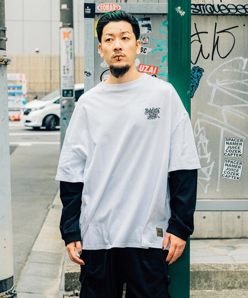 「Subciety」 長袖Tシャツ LARGE ホワイト×ブラック メンズ_画像6