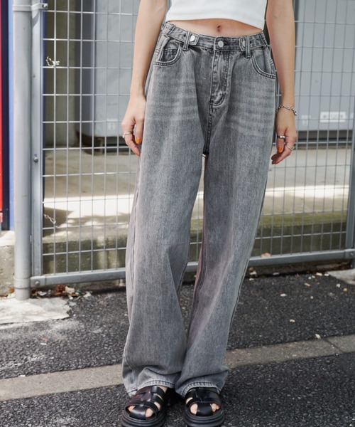 「Auntie Rosa Holiday」 デニムパンツ MEDIUM ブラック レディース_画像2