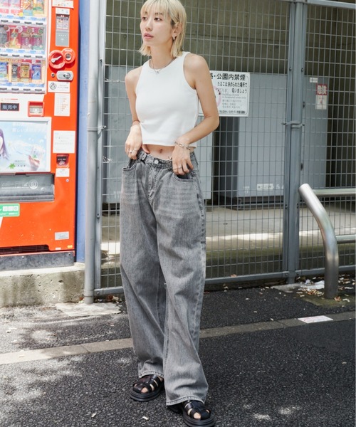 「Auntie Rosa Holiday」 デニムパンツ MEDIUM ブラック レディース_画像7