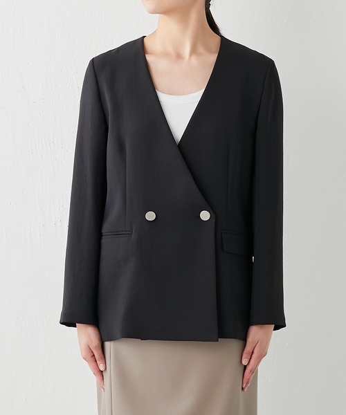 【未使用美品】ガリャルダガランテ ソフトレザー ジャケットとカーディガン GALLARDAGALANTE（ガリャルダガランテ） ノーカラージャケット FREE