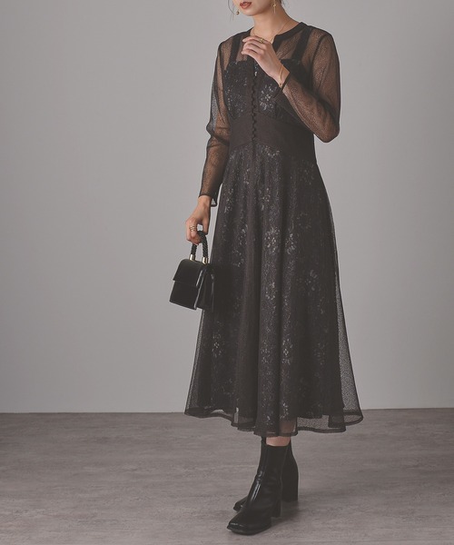 「Kana」 長袖ワンピース M ラベンダー レディース_画像2