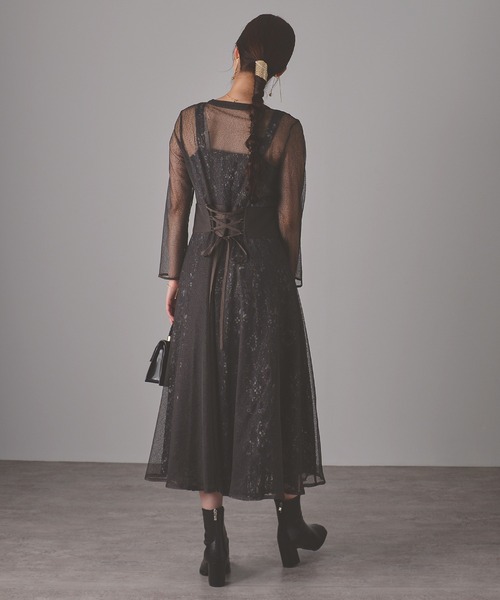 「Kana」 長袖ワンピース M ラベンダー レディース_画像7