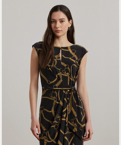 【美品】LAUREN RALPH LAUREN 総柄ワンピース サイズ：0 LAUREN RALPH LAUREN（ローレン ラルフローレン） ワンピース ベル