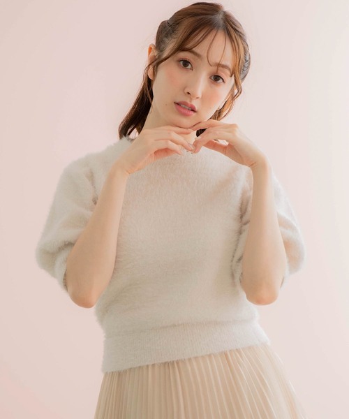 「NOELA」 半袖ニット フリー オフホワイト レディース_画像3