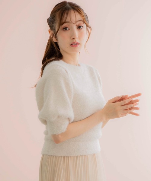 「NOELA」 半袖ニット フリー オフホワイト レディース_画像4