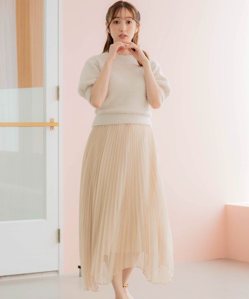 「NOELA」 半袖ニット フリー オフホワイト レディース_画像6