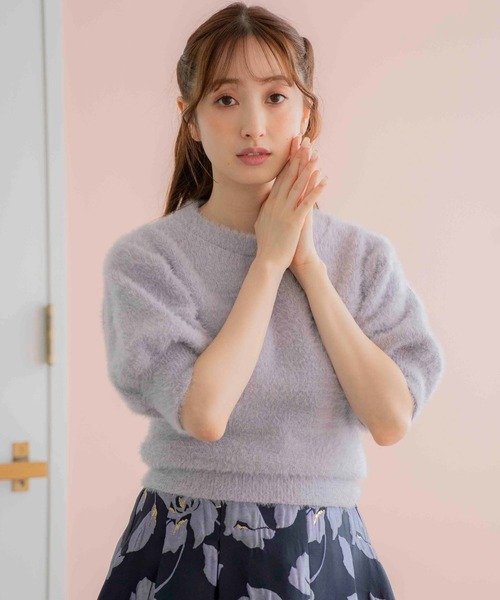 「NOELA」 半袖ニット フリー オフホワイト レディース_画像9