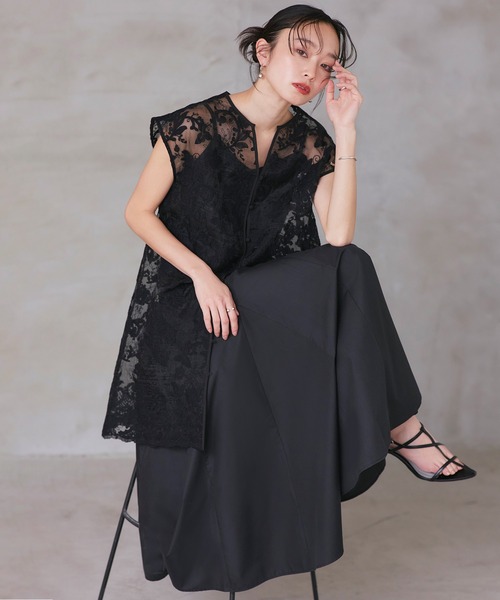 RUIRUE BOUTIQUE（ルイルエブティック） コンビワンピース LL ブラック