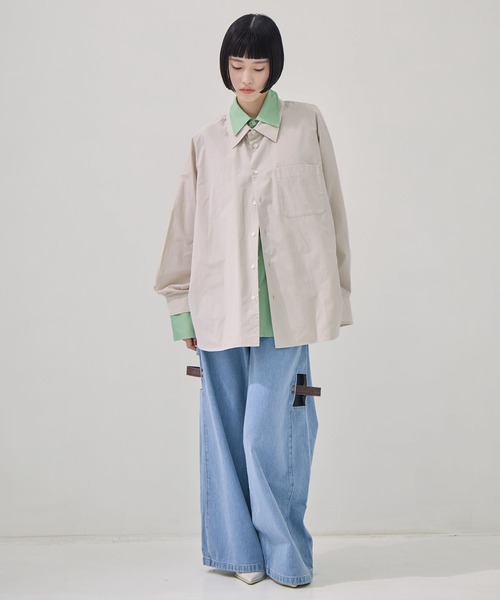 CLANE（クラネ） ブラウス シャツ 「CLANE/クラネ」TWO TONE LAYERED
