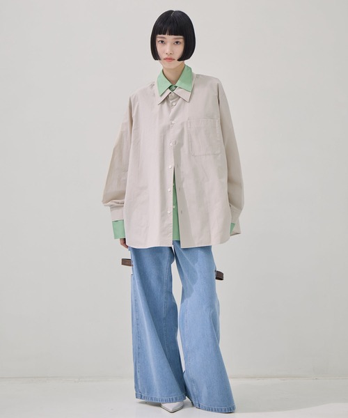 CLANE（クラネ） ブラウス シャツ 「CLANE/クラネ」TWO TONE LAYERED