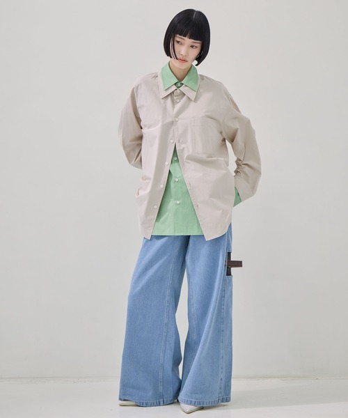 CLANE（クラネ） ブラウス シャツ 「CLANE/クラネ」TWO TONE LAYERED
