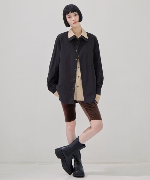 CLANE（クラネ） ブラウス シャツ 「CLANE/クラネ」TWO TONE LAYERED