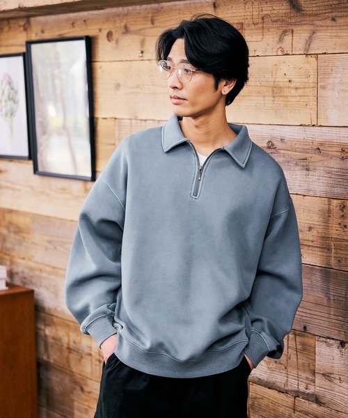 BAYFLOW（ベイフロー） tシャツ ピグメントハーフジッププルオーバー