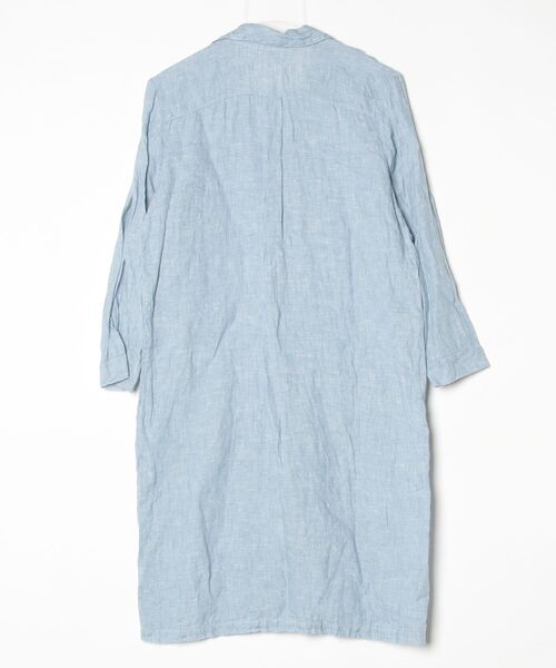 「fog linen work」 シャツワンピース - ブルー レディース_画像2